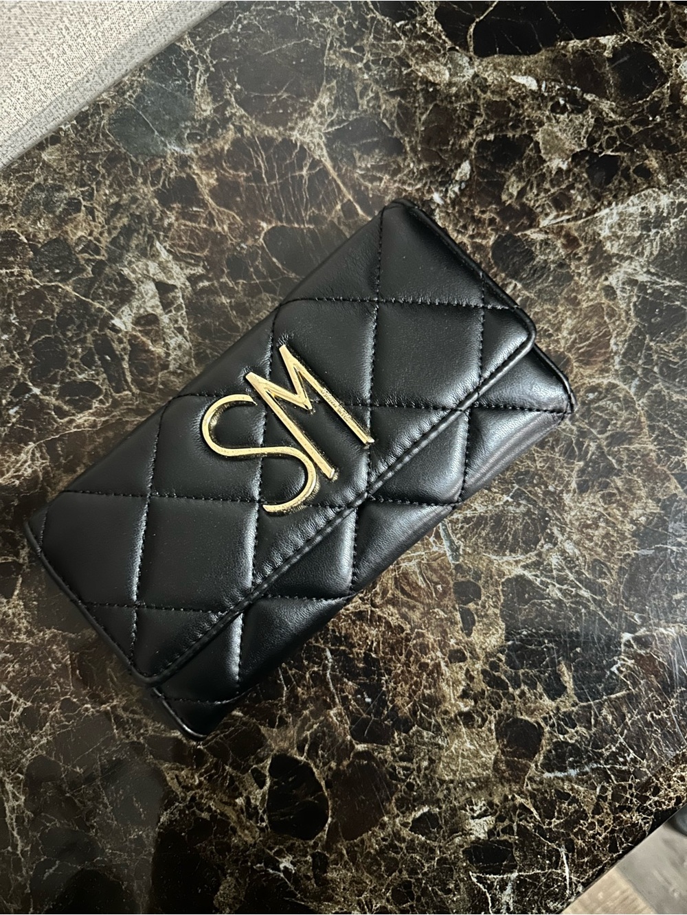 Steve Madden Quilted Black Leather Wallet